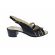 Oferta marimea 38 - Sandale dama de vara cu toc de 5 cm, din piele naturala, neagra, LS26NBOX