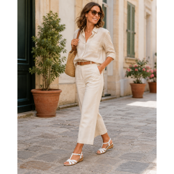 Sandale dama albe din piele naturala, cu talpa tip pana – feminine, luminoase si usor de purtat S27ALB