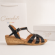 Sandale damă negre din piele naturală, cu baretă reglabilă – feminine, comode și ușor de remarcat S27NB