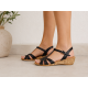 Sandale damă negre din piele naturală, cu baretă reglabilă – feminine, comode și ușor de remarcat S27NB