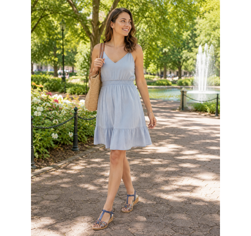 Sandale dama bleumarin din piele naturala, cu detalii multicolore si talpa tip pana – feminine, vesele S27XBL