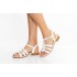 Sandale dama, albe, din piele naturala box, S2ABOX