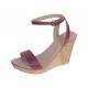 Sandale damă grena din piele naturală, cu platformă și toc tip wedge 10 cm – S2GRN