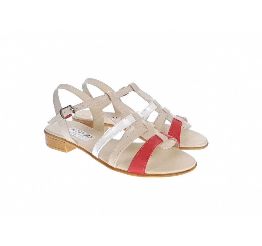 Sandale dama, din piele naturala box, rosu, bej, alb, S2RBA Sandale dama, din piele naturala box, rosu, bej, alb, S2RBA