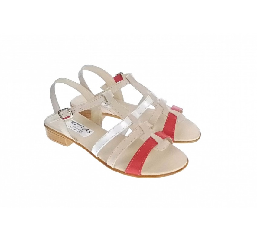 Sandale dama, din piele naturala box, rosu, bej, alb, S2RBA Sandale dama, din piele naturala box, rosu, bej, alb, S2RBA