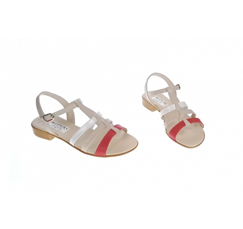 Sandale dama, din piele naturala box, rosu, bej, alb, S2RBA Sandale dama, din piele naturala box, rosu, bej, alb, S2RBA