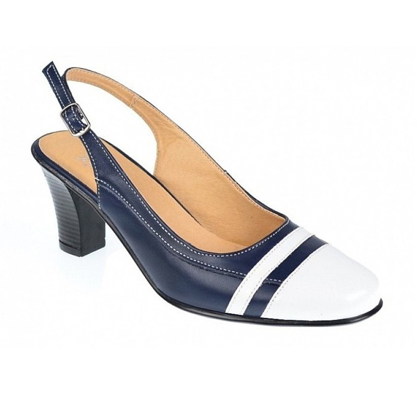 Pantofi dama decupati din piele naturala - Model elegant cu toc 5cm - S301ABL