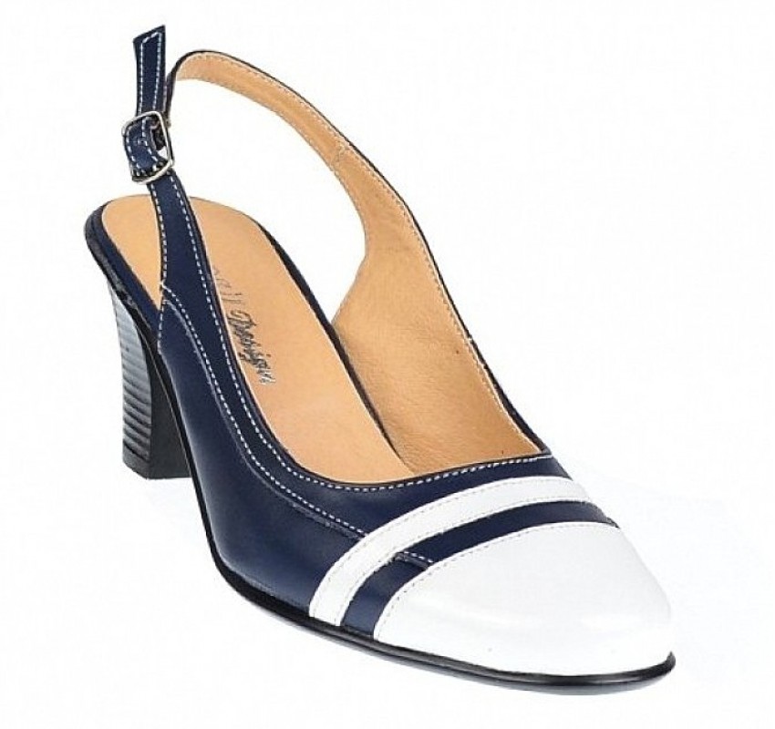 Pantofi dama decupati din piele naturala - Model elegant cu toc 5cm - S301ABL