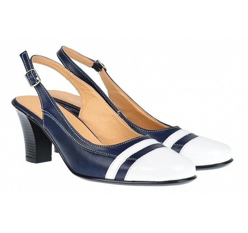 Pantofi dama decupati din piele naturala - Model elegant cu toc 5cm - S301ABL