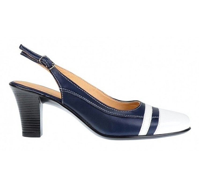 Pantofi dama decupati din piele naturala - Model elegant cu toc 5cm - S301ABL