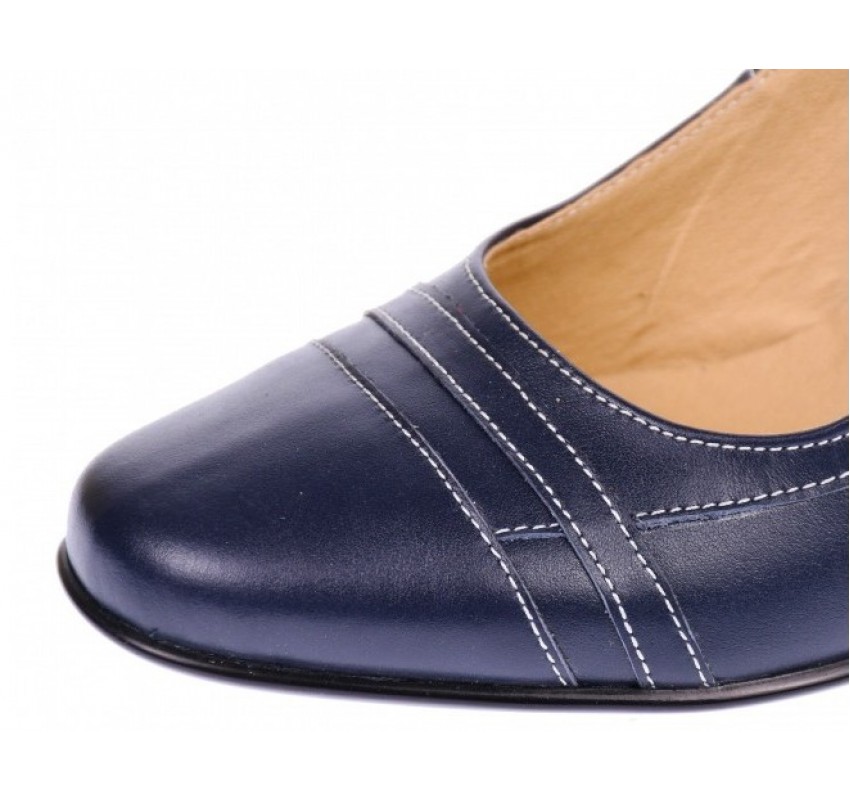 Pantofi dama decupati eleganti din piele naturala box cu toc de 5cm bleumarin - S301BLBOX Pantofi dama decupati eleganti din piele naturala box cu toc de 5cm bleumarin - S301BLBOX
