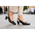 Marimea 36, 38  Pantofi dama decupati din piele naturala - Model cu toc 7 cm - S301MN