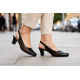 Marimea 36, 38  Pantofi dama decupati din piele naturala - Model cu toc 7 cm - S301MN