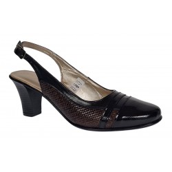 Pantofi dama decupati din piele naturala - Model cu toc 5cm - S301MN