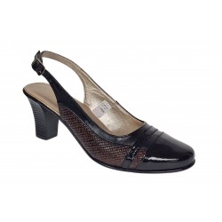 Pantofi dama decupati din piele naturala - Model cu toc 5cm - S301MN