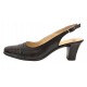 Pantofi dama decupati din piele naturala - Model 301 Negru cu toc de 5cm