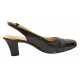 Pantofi dama decupati din piele naturala - Model 301 Negru cu toc de 5cm