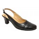 Pantofi dama decupati din piele naturala - Model 301 Negru cu toc de 5cm