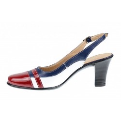 Pantofi dama decupati din piele naturala - Model cu toc de 5cm S301RABL