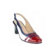 Pantofi dama decupati din piele naturala - Model cu toc de 5cm S301RABL