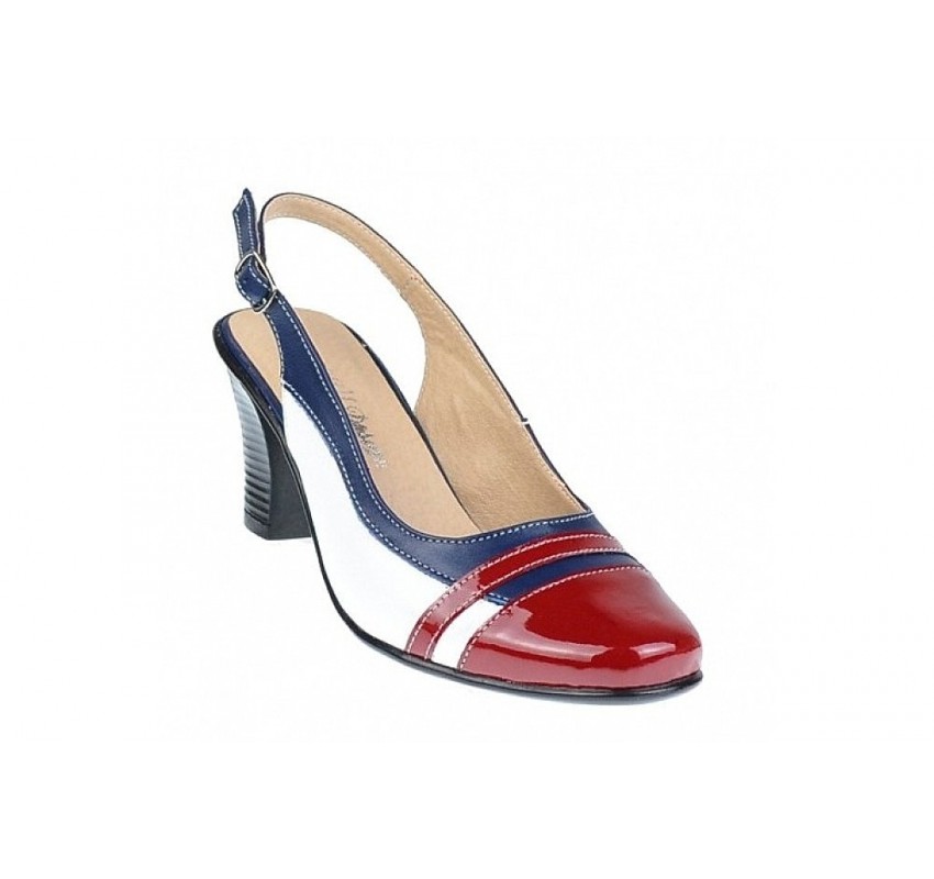 Pantofi dama decupati din piele naturala - Model cu toc de 5cm S301RABL