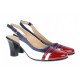 Pantofi dama decupati din piele naturala - Model cu toc de 5cm S301RABL