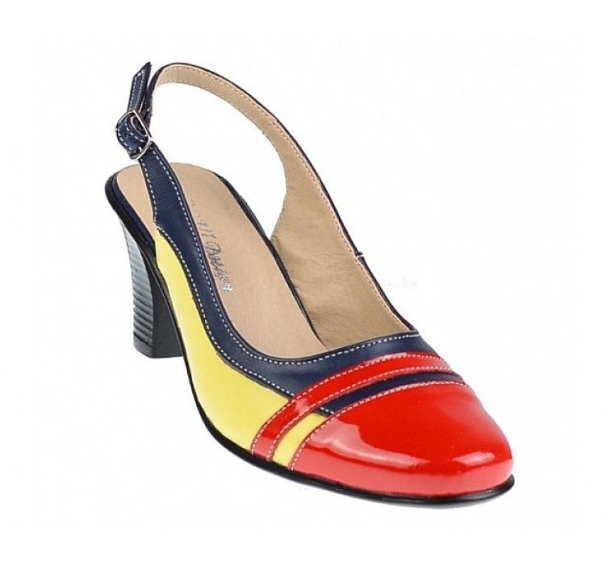 Pantofi dama eleganti din piele naturala - Model decupat cu toc de 5cm - S301RBLG
