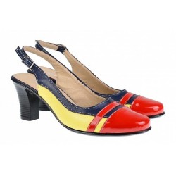 Marimea 37 Pantofi dama eleganti decupati din piele naturala cu toc de 7cm S301RBLG