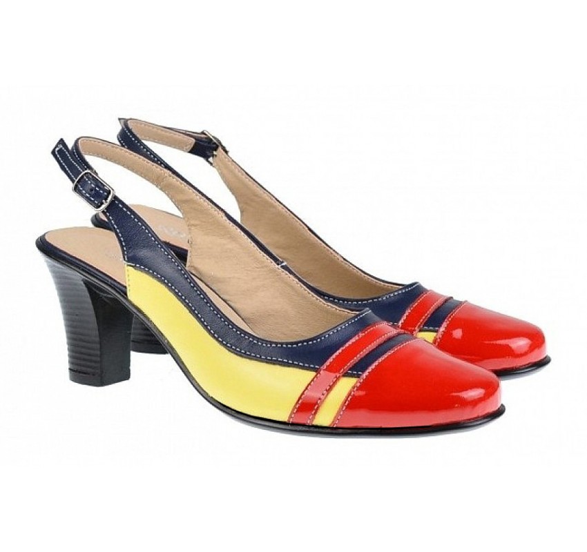 Pantofi dama eleganti din piele naturala - Model decupat cu toc de 5cm - S301RBLG