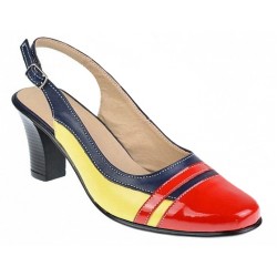 Pantofi dama eleganti din piele naturala - Model decupat cu toc de 5cm - S301RBLG