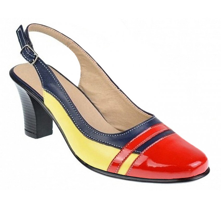 Pantofi dama eleganti din piele naturala - Model decupat cu toc de 5cm - S301RBLG