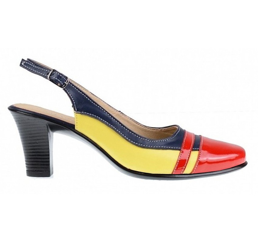 Pantofi dama eleganti din piele naturala - Model decupat cu toc de 5cm - S301RBLG