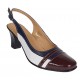 Pantofi dama decupati din piele naturala visiniu alb bleumarin - S301VABL Pantofi dama decupati din piele naturala visiniu alb bleumarin - S301VABL