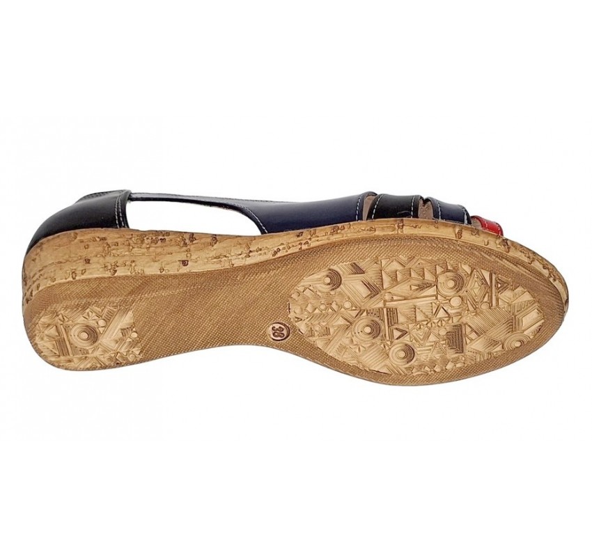Pantofi dama decupati cu platforme lucrati din piele naturala S306RNBL Pantofi dama decupati cu platforme lucrati din piele naturala S306RNBL