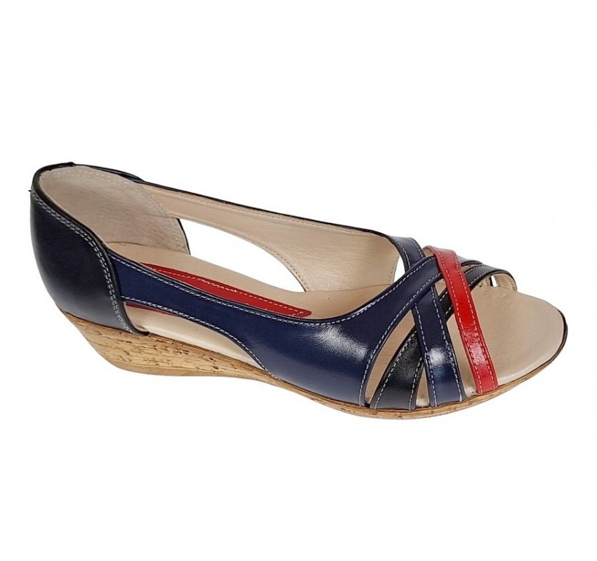 Pantofi dama decupati cu platforme lucrati din piele naturala S306RNBL Pantofi dama decupati cu platforme lucrati din piele naturala S306RNBL