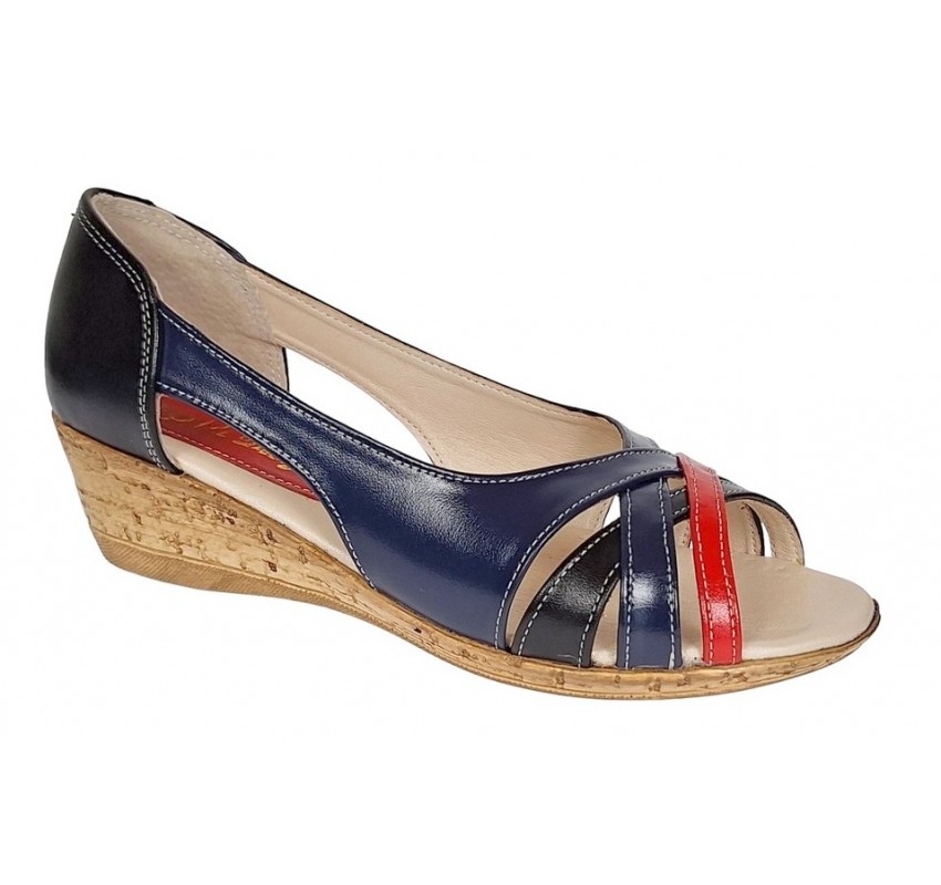 Pantofi dama decupati cu platforme lucrati din piele naturala S306RNBL Pantofi dama decupati cu platforme lucrati din piele naturala S306RNBL