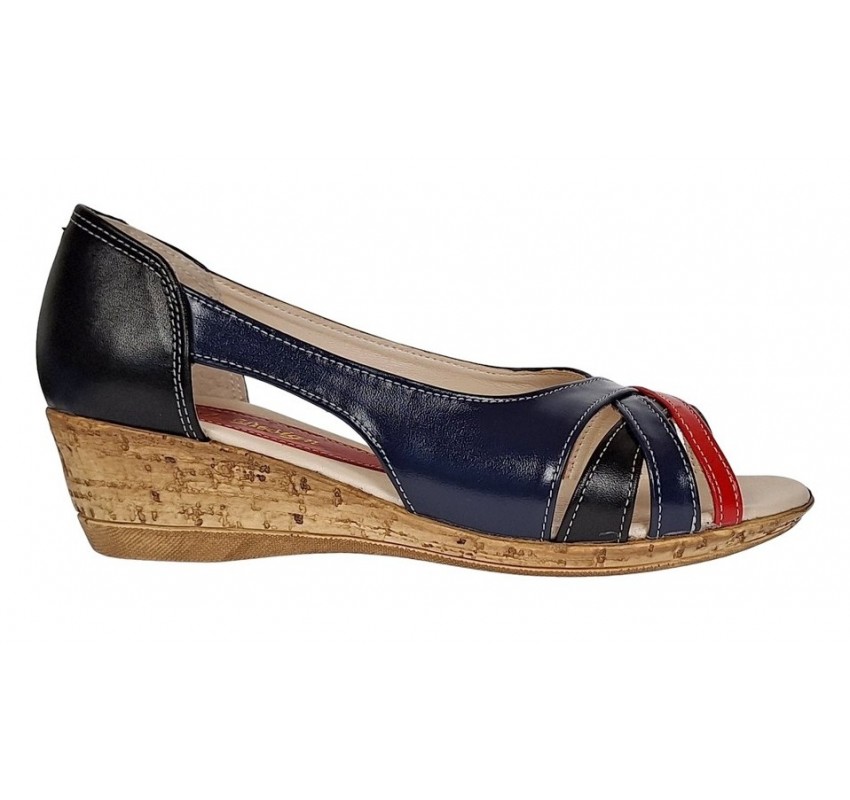 Pantofi dama decupati cu platforme lucrati din piele naturala S306RNBL Pantofi dama decupati cu platforme lucrati din piele naturala S306RNBL