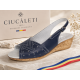 Sandale dama bleumarin din piele naturala, cu talpa tip pana – feminine, usor de purtat S30BL