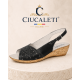Sandale dama negre din piele naturala, cu talpa tip pana – feminine, usor de purtat S30NBOX