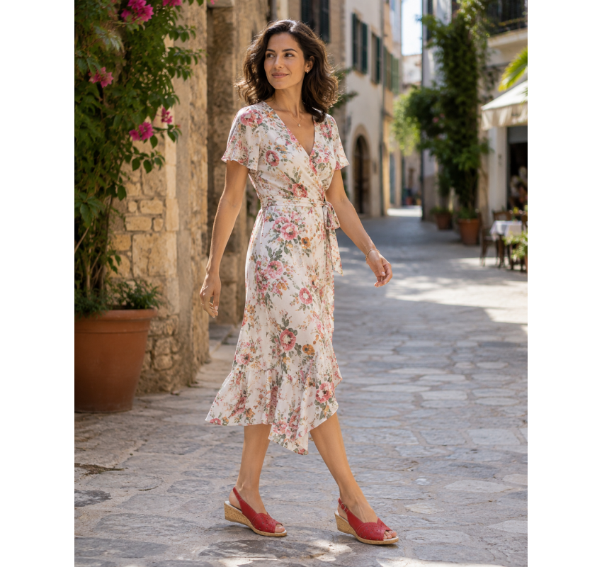 Sandale dama rosii din piele naturala, cu talpa tip pana – feminine, usor de purtat S30R