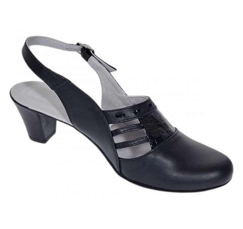 Sandale dama elegante din piele naturala – model negru, confort premium S33CRN