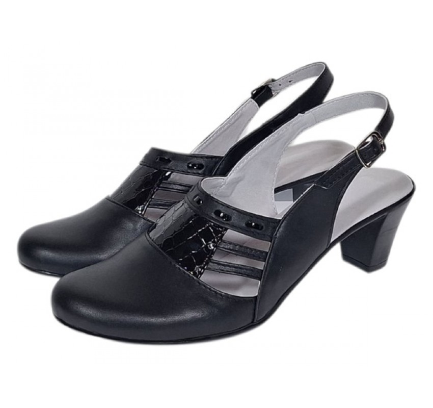 Sandale dama elegante din piele naturala – model negru, confort premium S33CRN