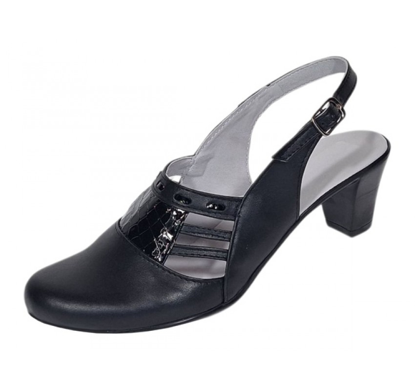 Sandale dama elegante din piele naturala – model negru, confort premium S33CRN