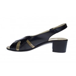 Sandale dama din piele naturala box, Negru, S33NBOX