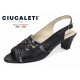 Sandale dama negre din piele naturala, cu detalii multicolore – elegante, feminine si usor de remarcat S33NCOL