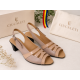 Sandale dama nude din piele naturala, feminine si usor de purtat, cu toc comod – S33NUDE