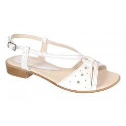 Sandale dama albe din piele naturala  - S36A