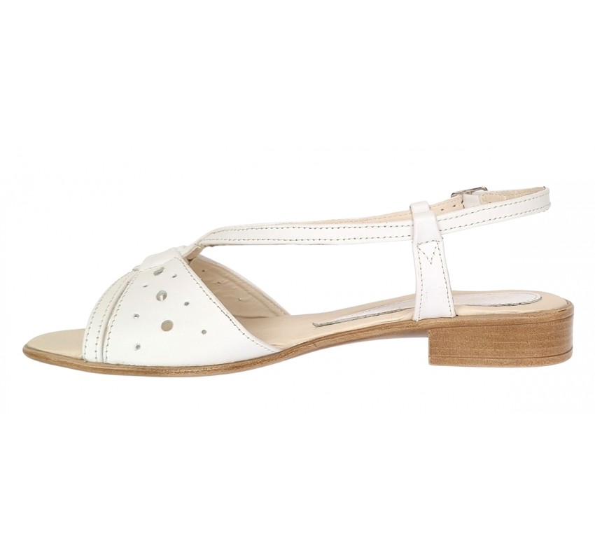 Sandale dama albe din piele naturala  - S36A