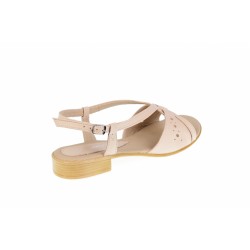 Sandale dama bej din piele naturala, platforme de 2cm - S36BEJ