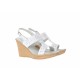 Sandale dama albe din piele naturala platforme de 7cm S46AB